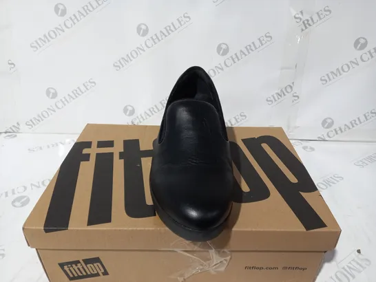 FITFLOP SUPERSKATE LOAFR ALL BLACK LEATHER SIZE 5.5