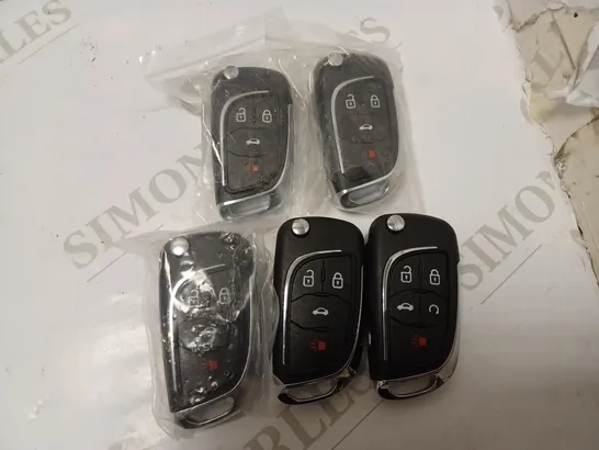 LOT OF 5 KEYECU MODIFIED 4/5 BUTTON FLIP REMOTE KEY SHELL CASE FOR CHEVY CAMARO CRUZE EQUINOX MALIBU