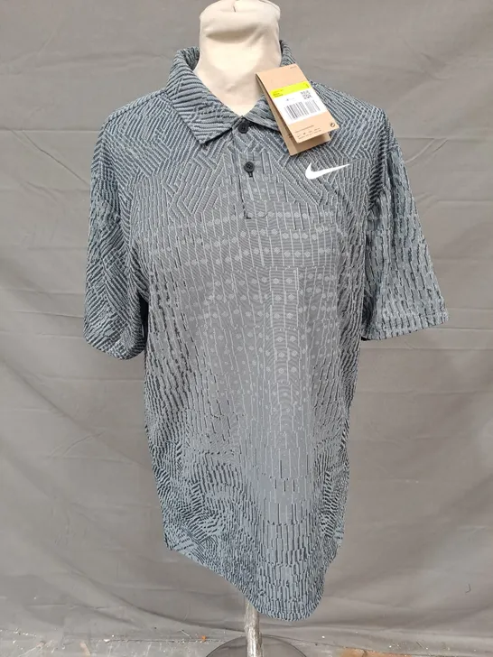 NIKE DRI-FIT GOLF POLO SHIRT IN GREY/BLACK SIZE SMALL