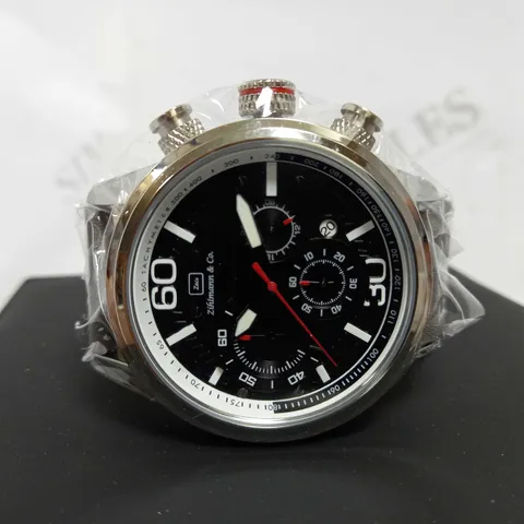 ZIHLMANN & CO SPORTS CHRONOGRAPH STYLE LEATHER STRAP WATCH