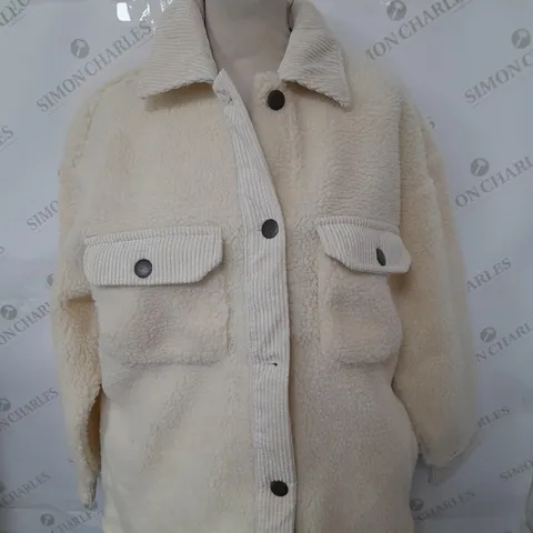 COTTON ON TEDDY BOXY SHACKET IN WINTER WHITE SIZE XS | PP  