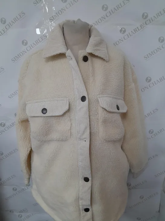 COTTON ON TEDDY BOXY SHACKET IN WINTER WHITE SIZE XS | PP  