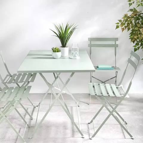 BOXED IBIZA 4-SEATER DINING SET - GREEN (2 BOXES)