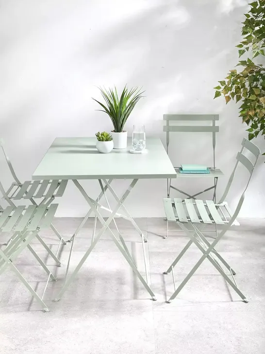 BOXED IBIZA 4-SEATER DINING SET - GREEN (2 BOXES)