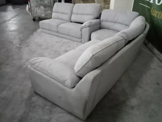 QUALITY DESIGNER CORNER SOFA - GREY FABRIC (2 RHF, NO LHF)