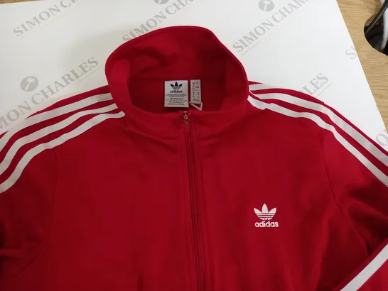 ADIDAS RED ZIP THROUGH JACKET - UK 12