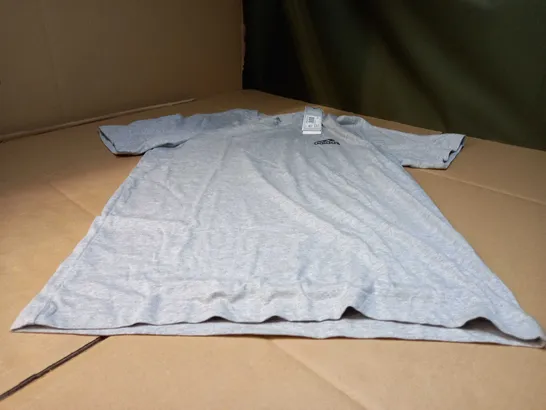 ADIDAS GREY MARL/LOGO TEE - SMALL