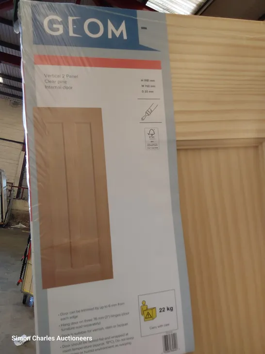 CLEAR PINE TWO VERTICAL PANEL INTERNAL DOOR 1981 × 762mm