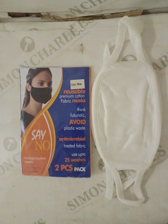 LOT OF 10 REUSABLE FACE MASK COTTON WHITE 2PK 3PLY