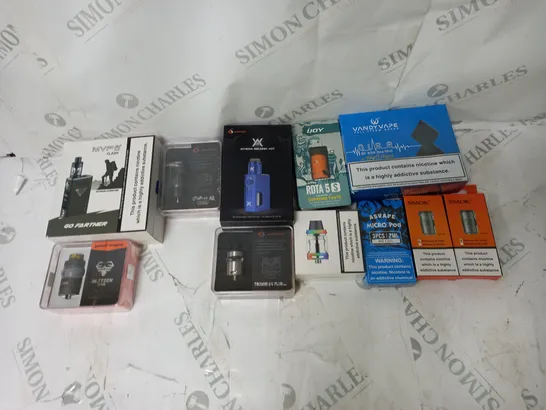 BOX OF APPROXIMATELY 10 ECIG PRODUCTS TO INCLUDE IJOY, INNOKIN, SMOK 