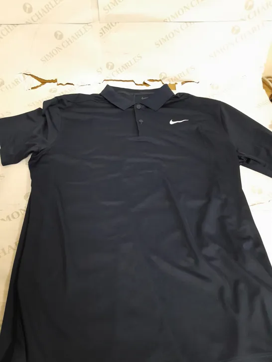 NIKE DRI FIT NAVY POLO SHIRT - LARGE