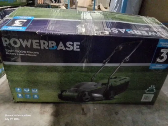 BOXED POWERBASE 32CM 1200W ELECTRIC ROTARY LAWN MOWER 