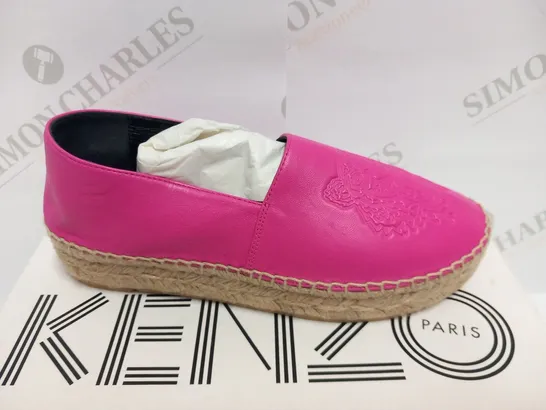 BOXED PAIR OF KENZO ESPADRILLE DEEP FUSCHIA SIZE 37