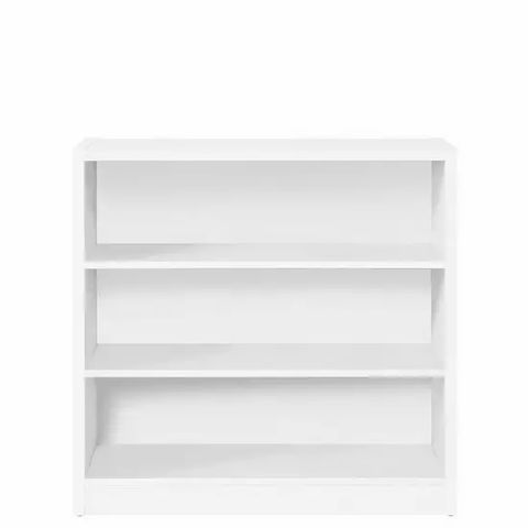 BOXED METRO SMALL WIDE BOOKCASE WHITE 