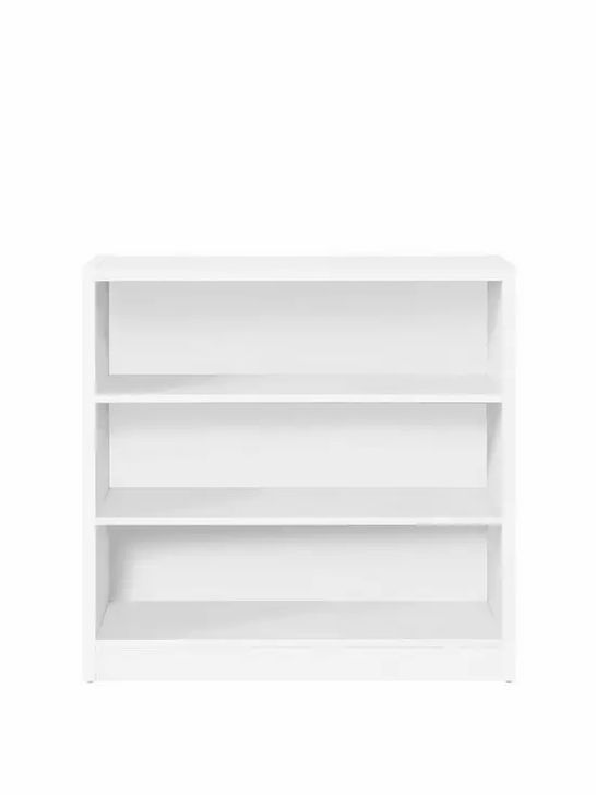 BOXED METRO SMALL WIDE BOOKCASE WHITE  RRP £49