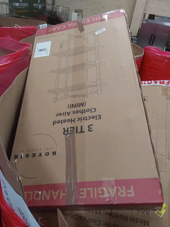 PALLET OF ASSORTED HOUSEHOLD ITEMS AND CONSUMER PRODUCTS TO INCLUDE; CLOTHES AIRER, DRYING RACK, BOXED FURNITURE ETC 