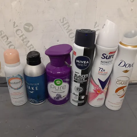 APPROXIMATELY 7 ASSORTED AEROSOL CANS TO INCLUDE NIVEA MEN, DOVE AND AIR FRESHNERS - COLLECTION ONLY