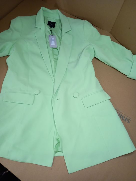 RIVER ISLAND LIME OVERSIZED STATEMENT BLAZER - SIZE 12