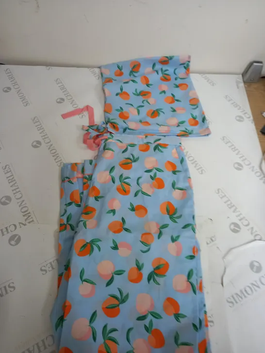 HUSH MEDIUM ISLA PRINTED COTTON PYJAMA SET APRICOT BLUE/ORANGE