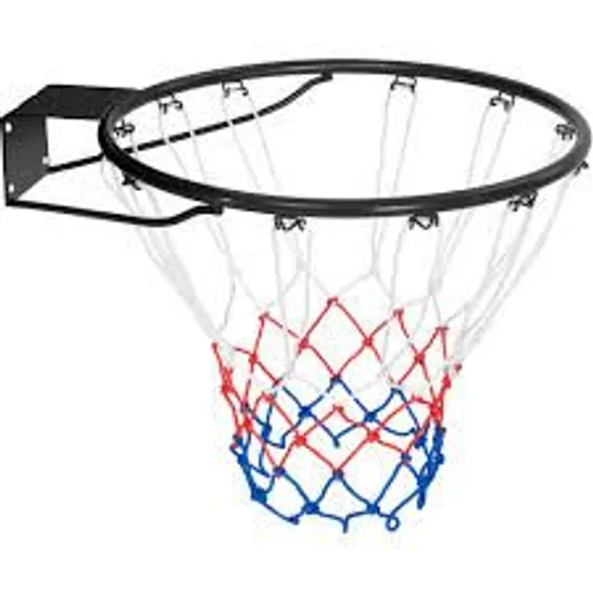 BOXED COSTWAY BLACK HEAVY DUTY BASKETBALL RIM WITH MOUNTING HARDWARE 38CM