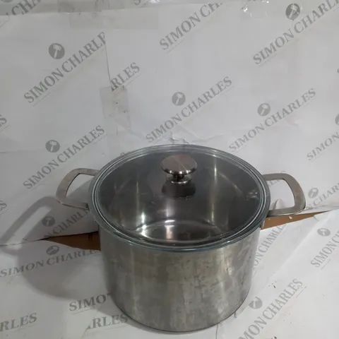 LARGE UNBOXED STAINLESS STEEL COOKING POT 