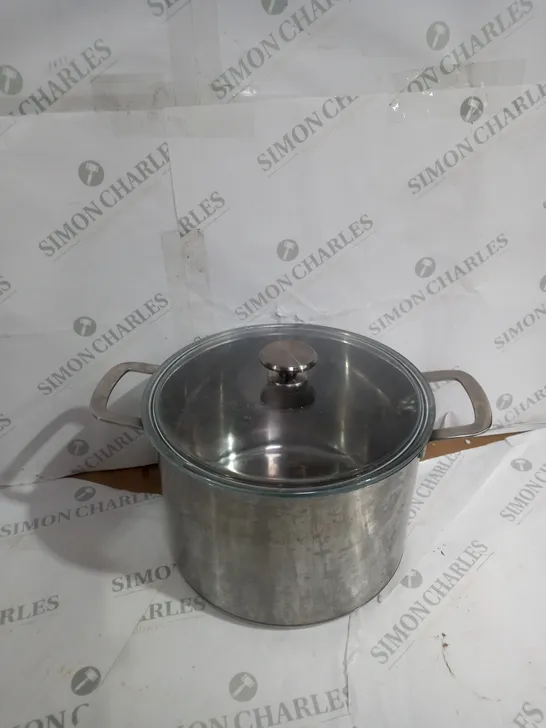 LARGE UNBOXED STAINLESS STEEL COOKING POT 