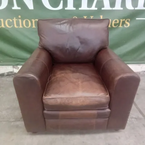 ARMCHAIR - BROWN LEATHER 