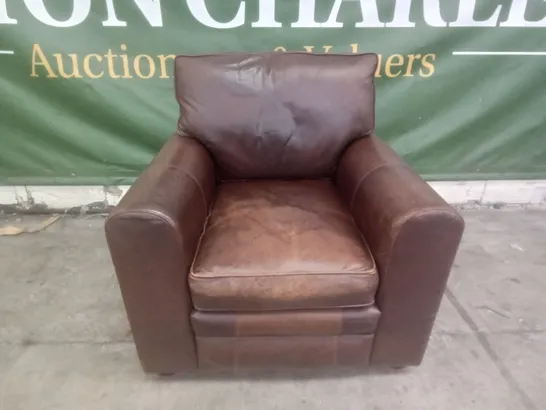 ARMCHAIR - BROWN LEATHER 