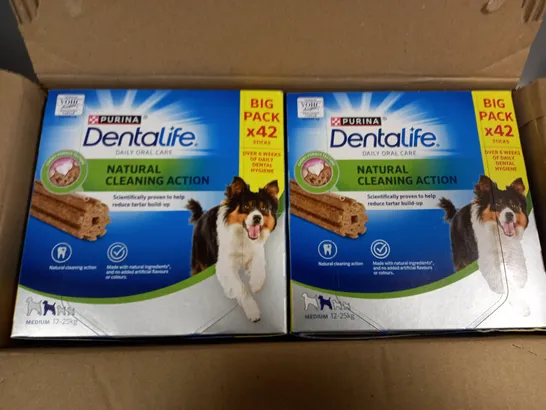 2 X BOXED PURINA DENTALIFE NATURAL CLEANING ACTION STICKS - 2 X 42 PACK