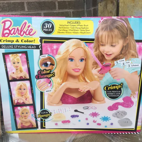 BRAND NEW BOXED BARBIE CRIMP&COLOR DELUXE STYLING HEAD 