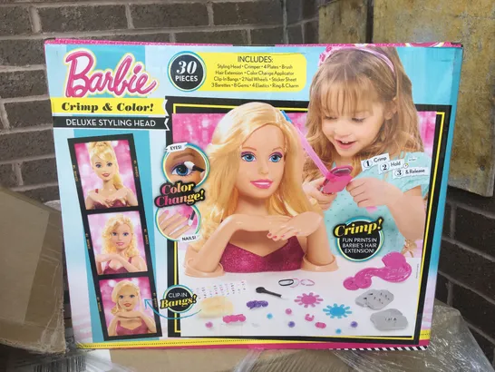 BRAND NEW BOXED BARBIE CRIMP&COLOR DELUXE STYLING HEAD 