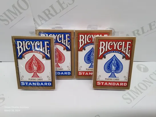 LOT OF 4 SEALED PACKS OF BICYCLE PLAYING CARDS - 2 RED 2 BLUE