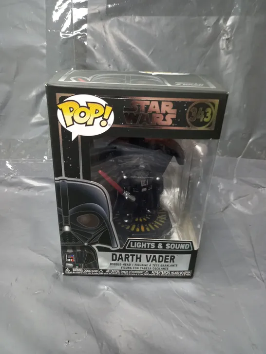 BOXED FUNKO POP! STAR WARS "DARTH VADER" LIGHTS & SOUND BOBBLE-HEAD FIGURINE