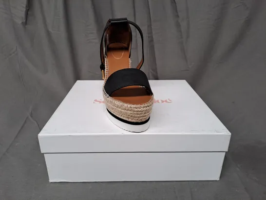 BOXED PAIR OF SEE BY CHLOE OPEN TOE PLATFORM HIGH WEDGE SANDALS IN BLACK EU SIZE 40