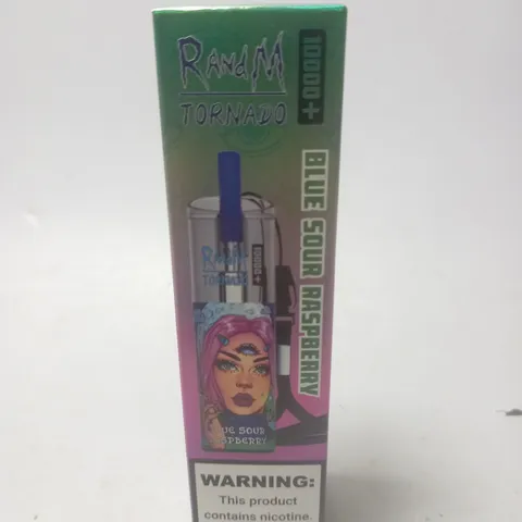  BOXED R AND M TORNADO DISPOSABLE VAPES - BLUE SOUR RASPBERRY - 8 PER BOX