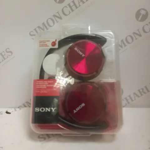 BOXED SONY MDR-ZX310 STEREO OVER-EAR HEADPHONES IN RED