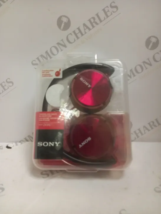 BOXED SONY MDR-ZX310 STEREO OVER-EAR HEADPHONES IN RED