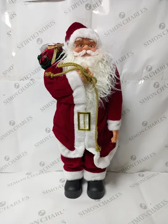 BOXED FESTIVE PRE LIT SANTA TRADITIONAL 63CM 