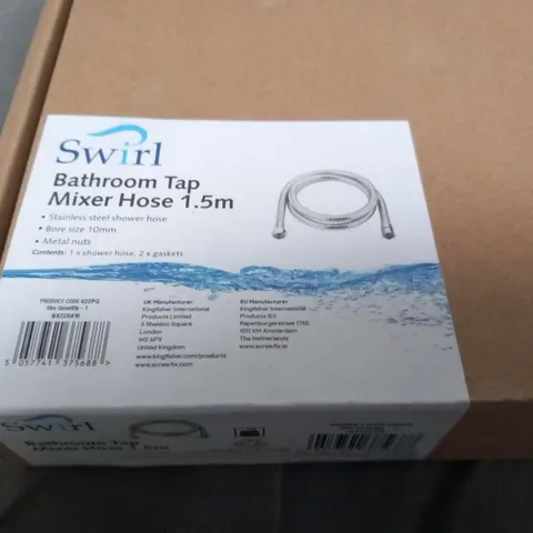 BOXED SWIRL BATHROOM TAP MIXER HOSE 1.5M