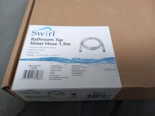 BOXED SWIRL BATHROOM TAP MIXER HOSE 1.5M