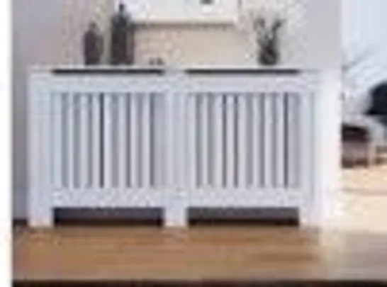 BOXED WHITE PAINTED SLATTED RADIATOR CABINET 0049WH