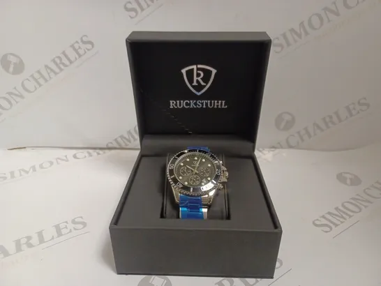 BOXED RUCKSTUHL MENS CHRONOGRAPH 8829 WATCH - STAINLESS STEEL STRAP – 3ATM WATER RESISTANT