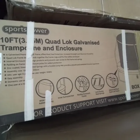 BOX 2 OF 2 QUADLOCK 10' GALVANISED TRAMPOLINE