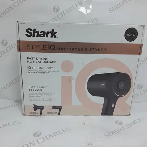 BOXED SHARK STYLE IQ HAIRDRYER & STYLER 