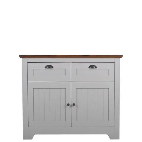 BOXED GRADE 1 DEVON COMPACT SIDEBOARD- GREY/WALNUT