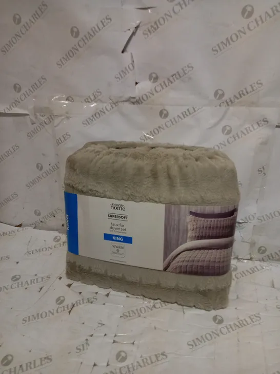 BRAND NEW GEORGE HOME SUPERSOFT FAUX FUR DUVET SET - KING 