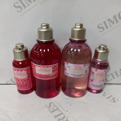 SET OF 4 BOTTLES OF L'OCCITANE ROSE SHOWER GEL 