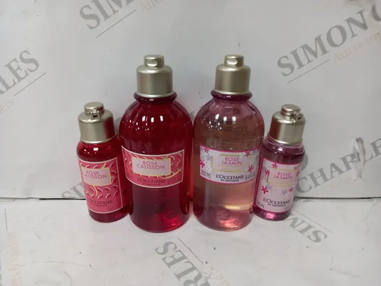 SET OF 4 BOTTLES OF L'OCCITANE ROSE SHOWER GEL 