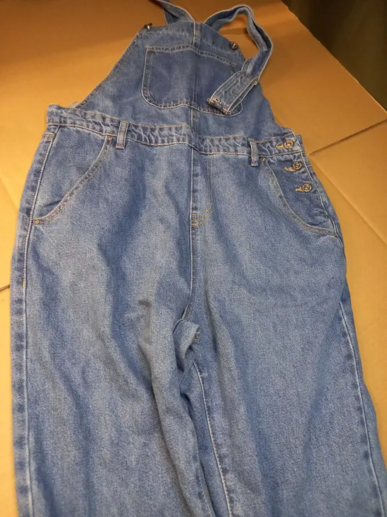 BOOHOO BLUE DENIM DUNGAREE'S - SIZE 14