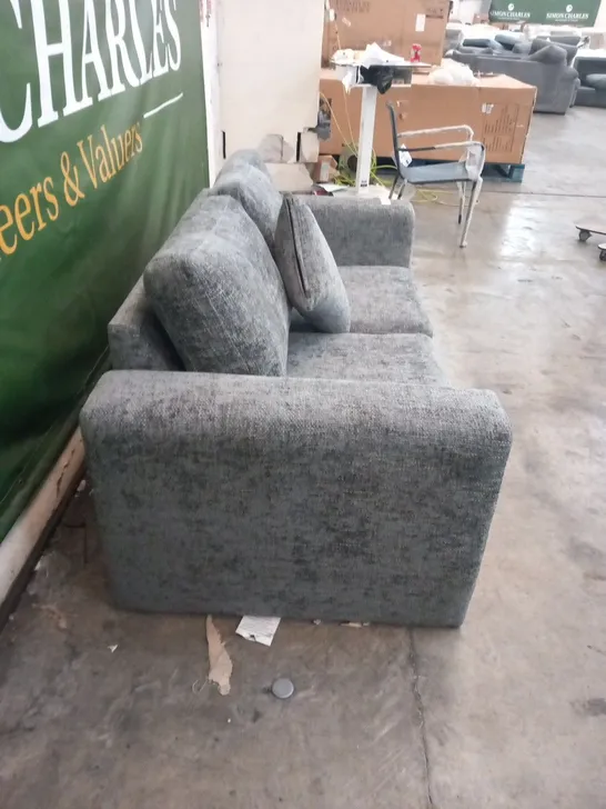 DESIGNER GREY FABRIC TWO SEATER SOFA